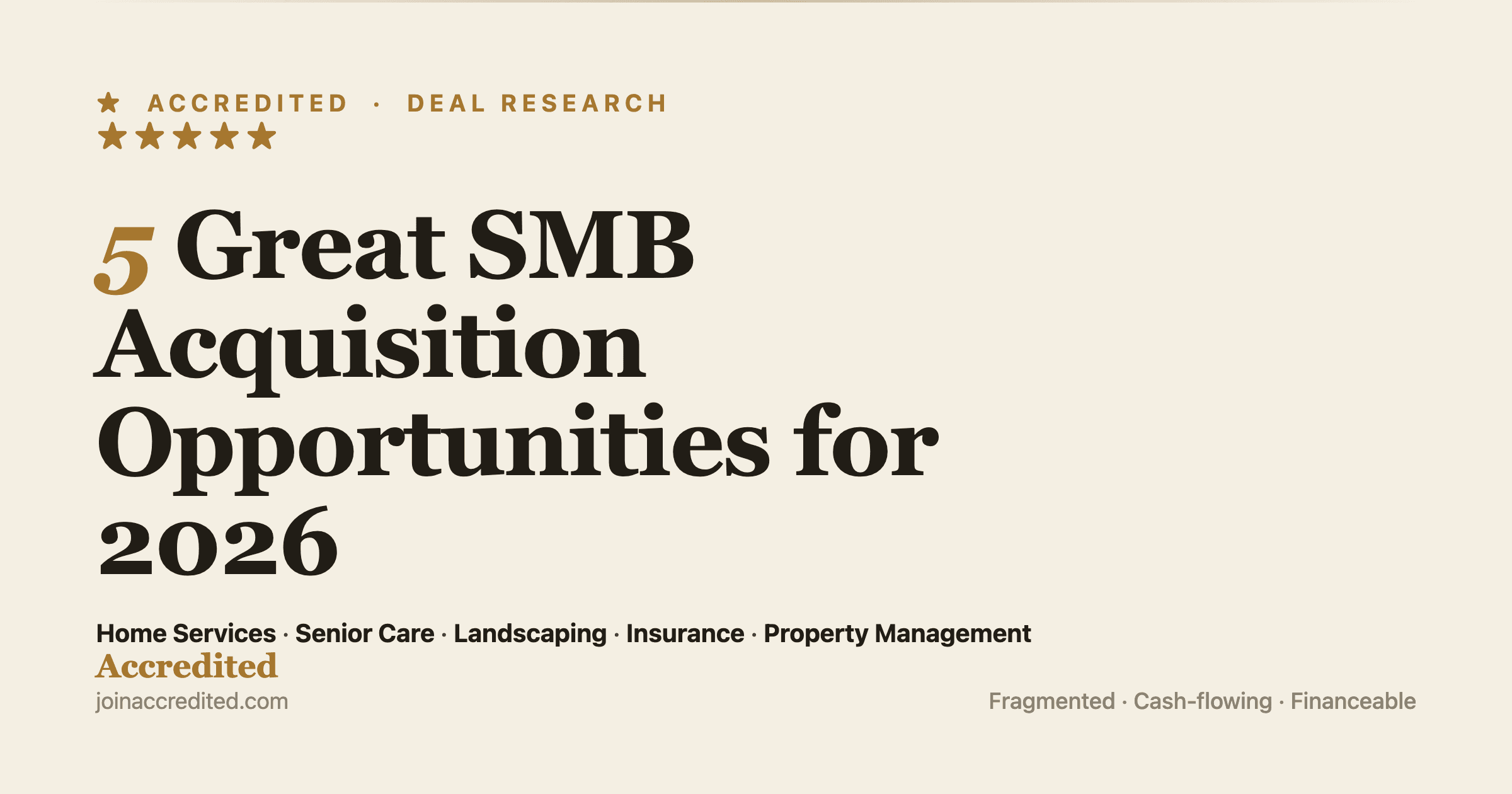 5 Great SMB Acquisition Opportunities for 2026