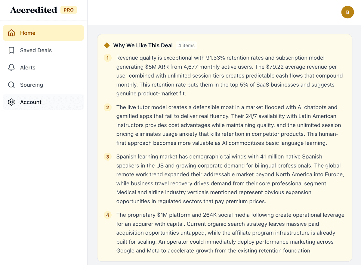 Deal analysis breakdown